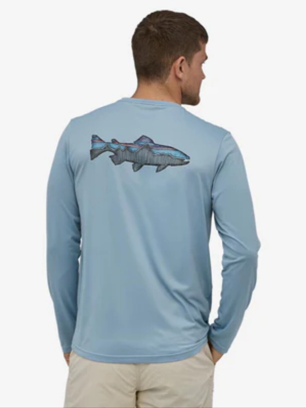 Patagonia Men's Long-Sleeve Beach Shirt- Light Blue M